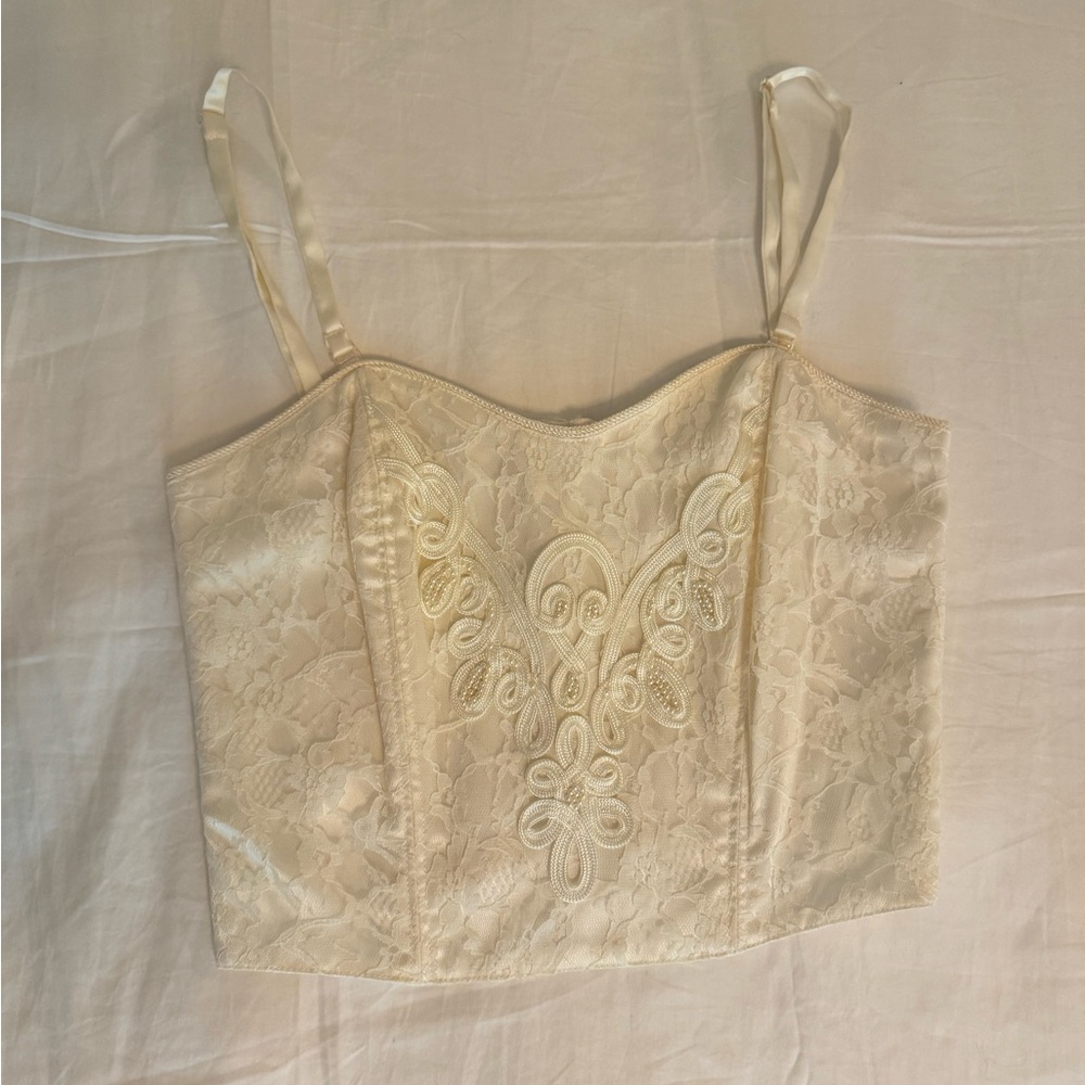 Vintage Victoria’s Secret cream lace bustier/corset top